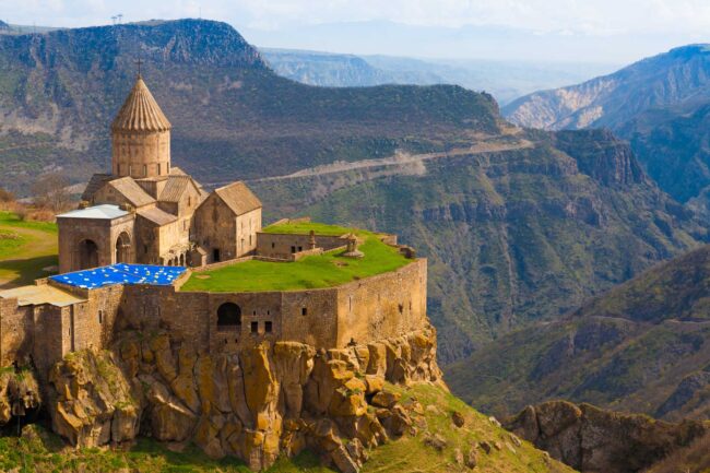 ancient beautiful monastery in the mountains of Armenia